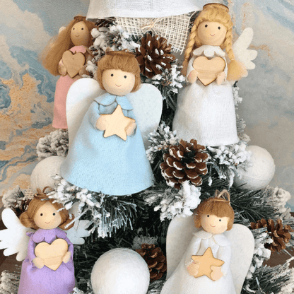 Handmade guardian angels and angel tree toppers