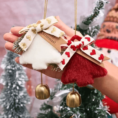 Holiday Christmas Tree Bell Ornaments – Plush Door Hanging Wind Chimes