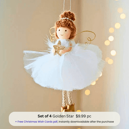 Handcrafted White-Gold Angels - for Peace & Light