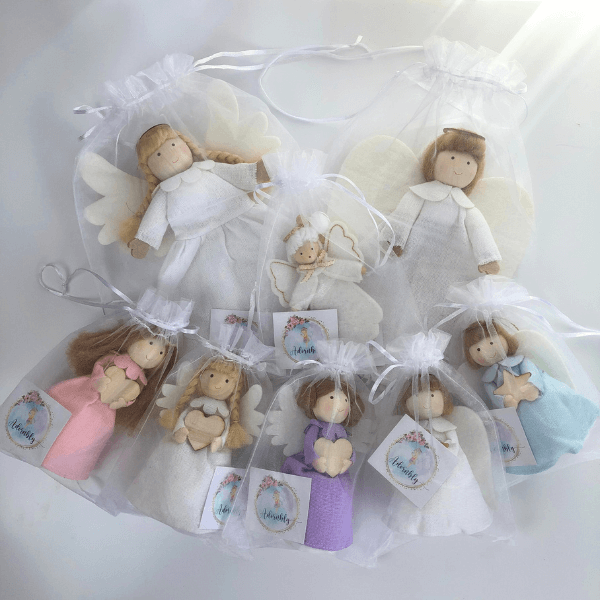 Handmade guardian angels and angel tree toppers