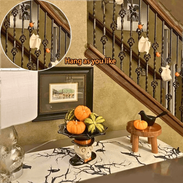 Handmade Spooky Chic Ghost & Pumpkin Garland