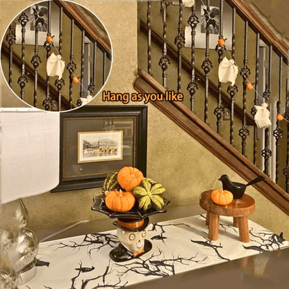 Handmade Spooky Chic Ghost & Pumpkin Garland