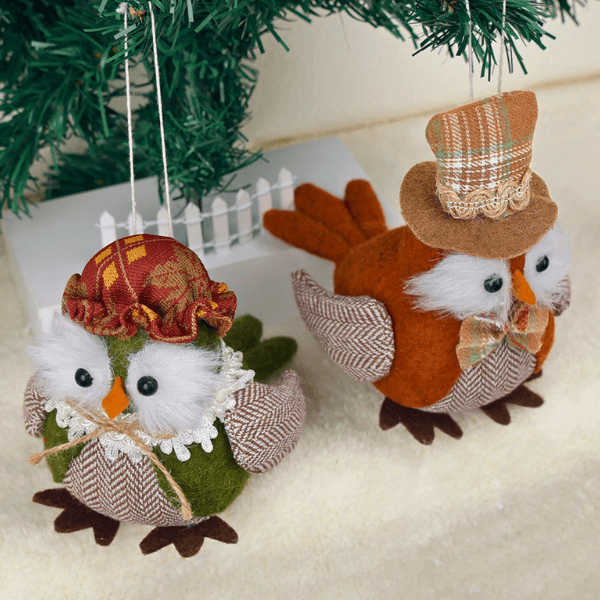 Whimsical Vintage-Style Owl Holiday Tree Hangers