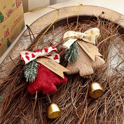 Holiday Christmas Tree Bell Ornaments – Plush Door Hanging Wind Chimes