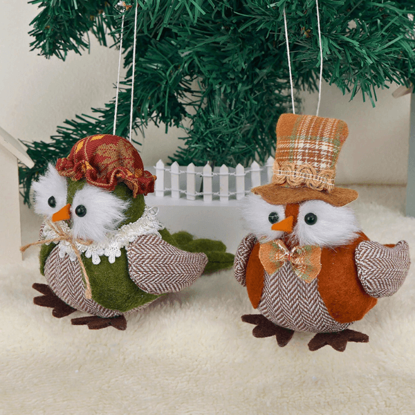 Whimsical Vintage-Style Owl Holiday Tree Hangers