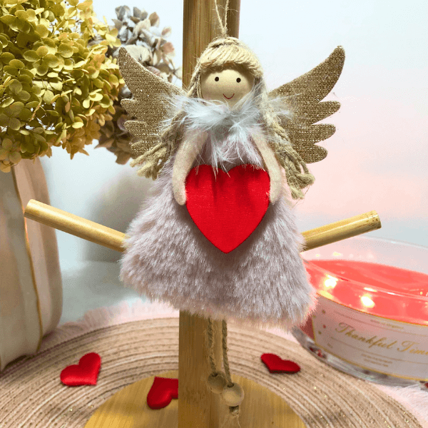 Angels with red heart – add your special name