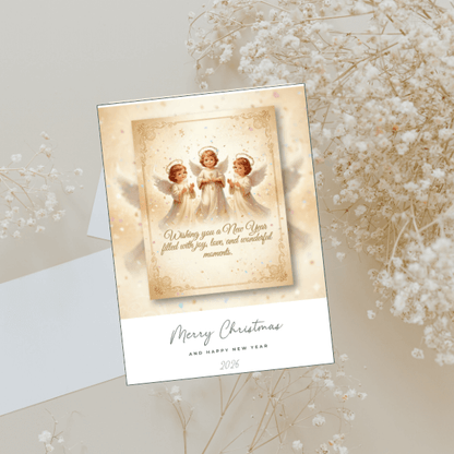 Christmas Wish Cards - 6 Designs – Digital & Printable  (not a physical product) “Let the Angels Be With You”