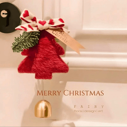 Holiday Christmas Tree Bell Ornaments – Plush Door Hanging Wind Chimes