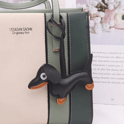 Handmade Dachshund - Leather Charm Pendant