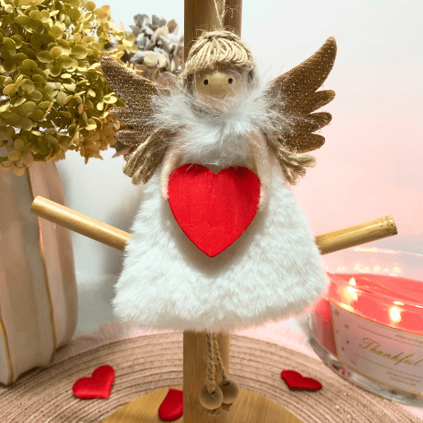Angels with red heart – add your special name