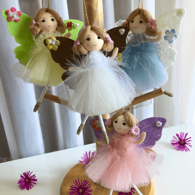 Handmade Butterfly and Flower Dolls