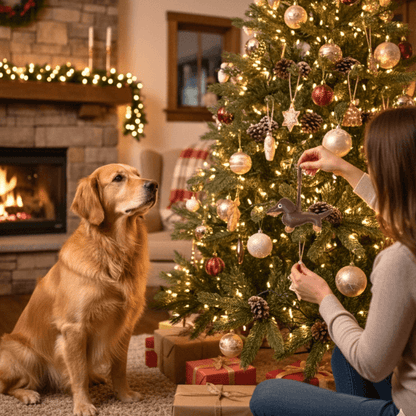 Dachshund Leather Pendant – Christmas Tree Ornament (2pcs)