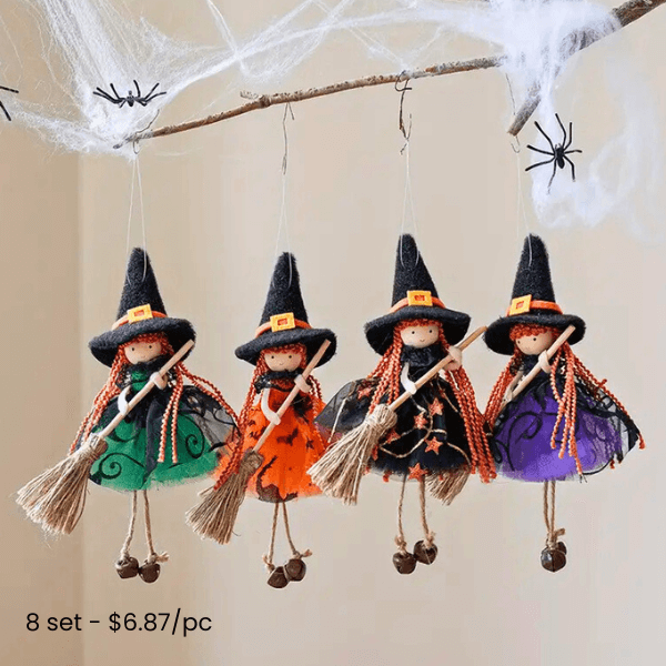 Handmade Pumpkin and Broom Witch Dolls –  Pre-Season Special Offer