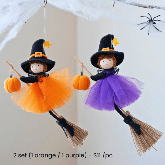 Handmade Pumpkin and Broom Witch Dolls –  Pre-Season Special Offer