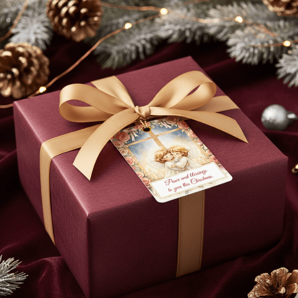 Christmas Gift Tags - 8 Designs - Digital & Printable (not a physical product) – “Let the Angels Be With You”