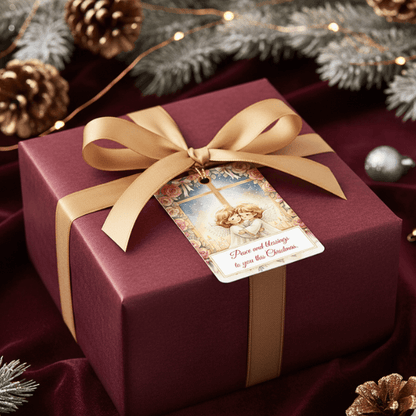 Christmas Gift Tags - 8 Designs - Digital & Printable (not a physical product) – “Let the Angels Be With You”