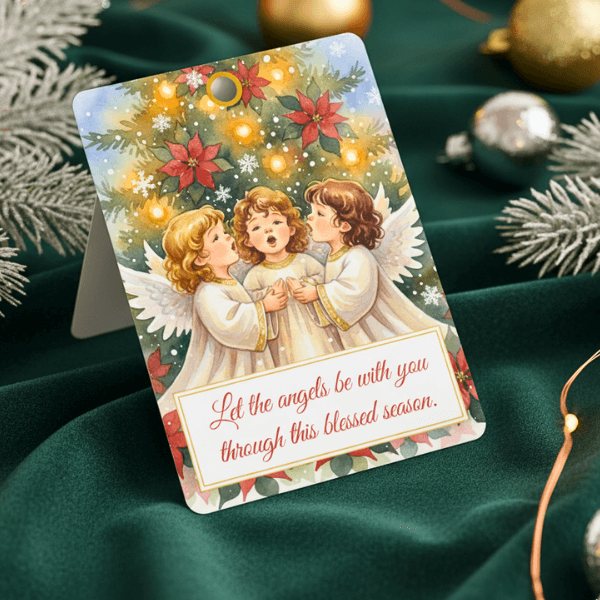 Christmas Gift Tags - 8 Designs - Digital & Printable (not a physical product) – “Let the Angels Be With You”