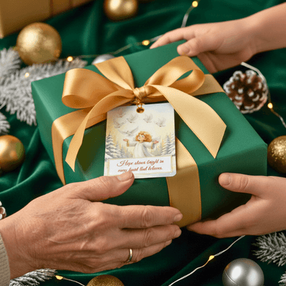 Christmas Gift Tags - 8 Designs - Digital & Printable (not a physical product) – “Let the Angels Be With You”