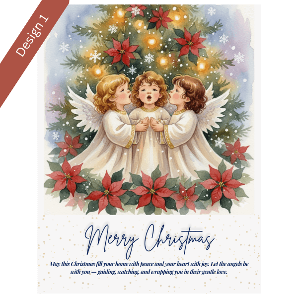 Christmas Wish Cards - 6 Designs – Digital & Printable  (not a physical product) “Let the Angels Be With You”