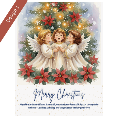 Christmas Wish Cards - 6 Designs – Digital & Printable  (not a physical product) “Let the Angels Be With You”