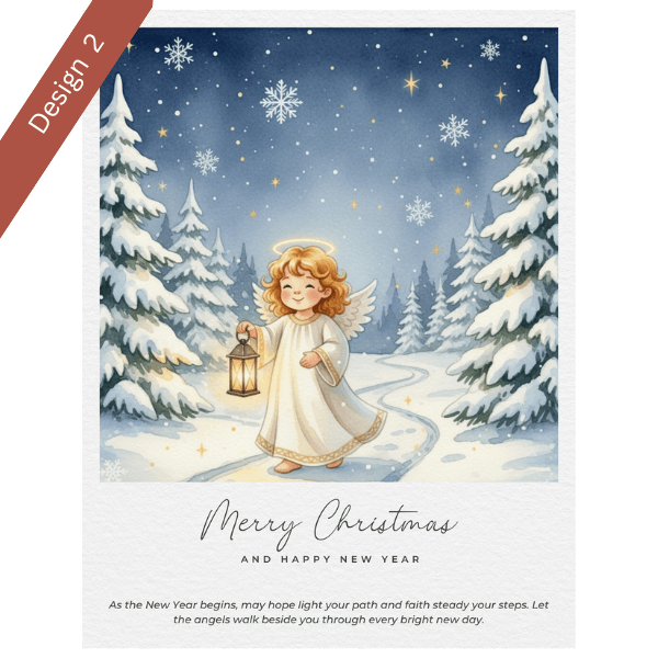 Christmas Wish Cards - 6 Designs – Digital & Printable  (not a physical product) “Let the Angels Be With You”
