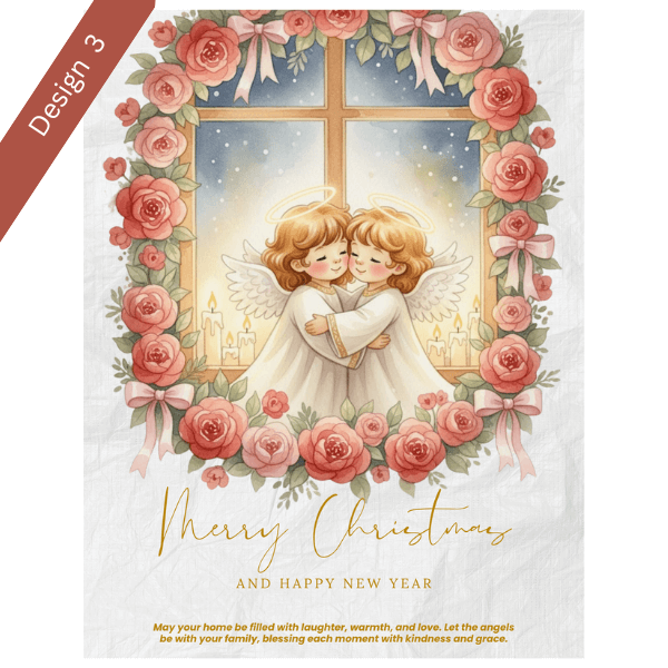 Christmas Wish Cards - 6 Designs – Digital & Printable  (not a physical product) “Let the Angels Be With You”
