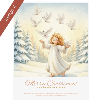 Christmas Wish Cards - 6 Designs – Digital & Printable  (not a physical product) “Let the Angels Be With You”