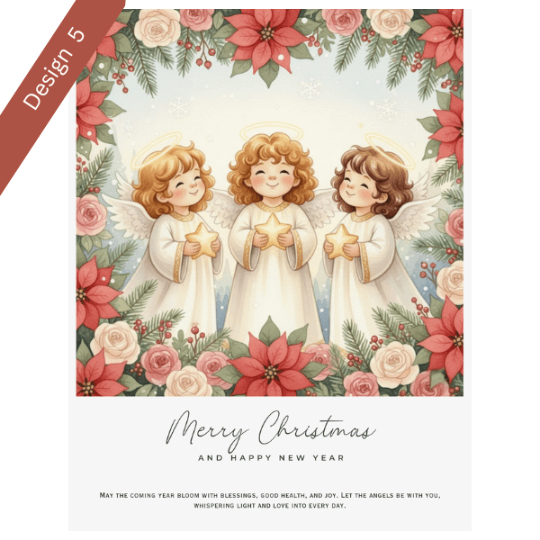 Christmas Wish Cards - 6 Designs – Digital & Printable  (not a physical product) “Let the Angels Be With You”