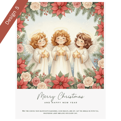 Christmas Wish Cards - 6 Designs – Digital & Printable  (not a physical product) “Let the Angels Be With You”