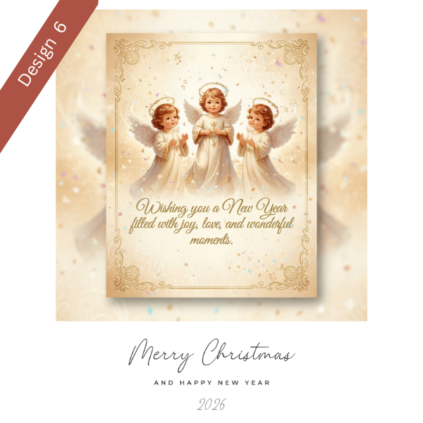 Christmas Wish Cards - 6 Designs – Digital & Printable  (not a physical product) “Let the Angels Be With You”
