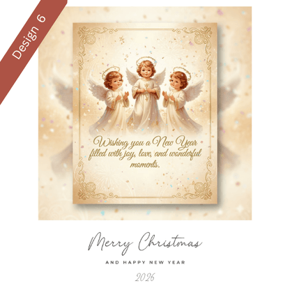 Christmas Wish Cards - 6 Designs – Digital & Printable  (not a physical product) “Let the Angels Be With You”