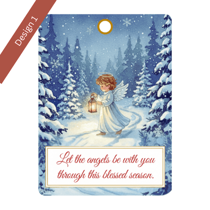 Christmas Gift Tags - 8 Designs - Digital & Printable (not a physical product) – “Let the Angels Be With You”