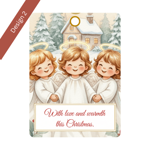 Christmas Gift Tags - 8 Designs - Digital & Printable (not a physical product) – “Let the Angels Be With You”