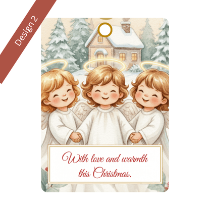 Christmas Gift Tags - 8 Designs - Digital & Printable (not a physical product) – “Let the Angels Be With You”