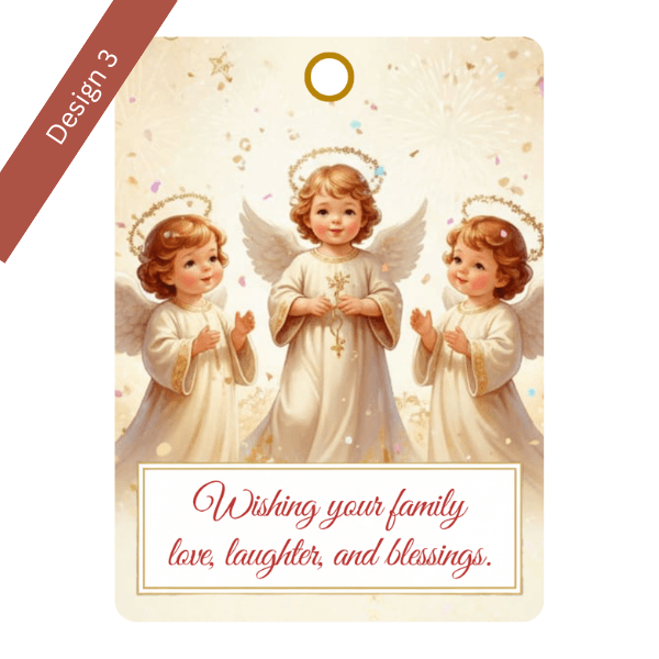 Christmas Gift Tags - 8 Designs - Digital & Printable (not a physical product) – “Let the Angels Be With You”
