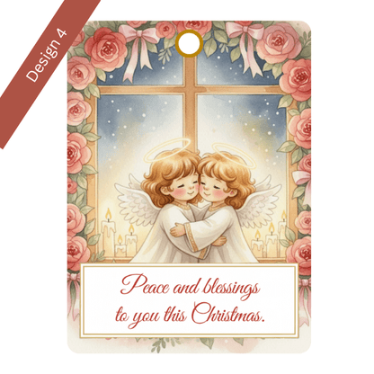 Christmas Gift Tags - 8 Designs - Digital & Printable (not a physical product) – “Let the Angels Be With You”