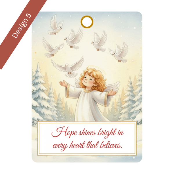 Christmas Gift Tags - 8 Designs - Digital & Printable (not a physical product) – “Let the Angels Be With You”
