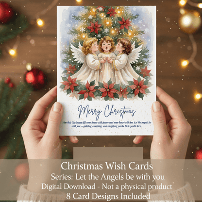 Christmas Wish Cards - 6 Designs – Digital & Printable  (not a physical product) “Let the Angels Be With You”