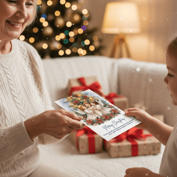 Christmas Wish Cards - 6 Designs – Digital & Printable  (not a physical product) “Let the Angels Be With You”