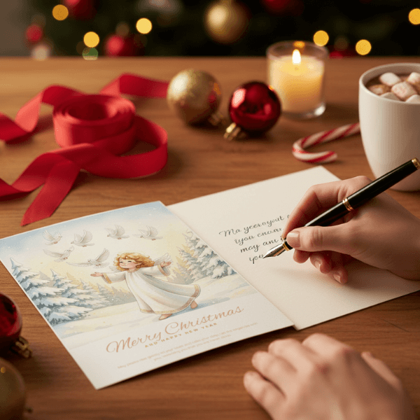 Christmas Wish Cards - 6 Designs – Digital & Printable  (not a physical product) “Let the Angels Be With You”