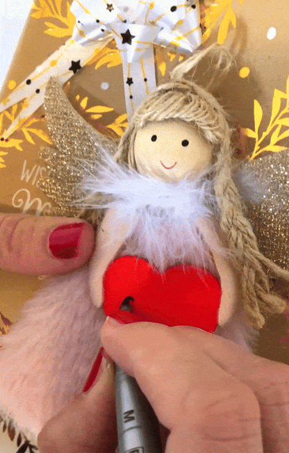 Angels with red heart – add your special name