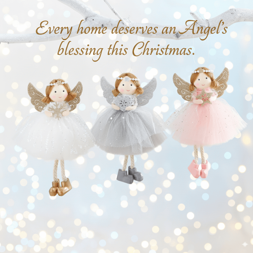 Handcrafted Smiling Pearl Angel Ornament for Love & Blessings