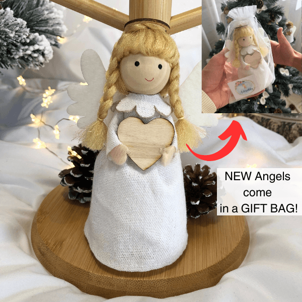 Handmade guardian angel ornaments and angel tree toppers