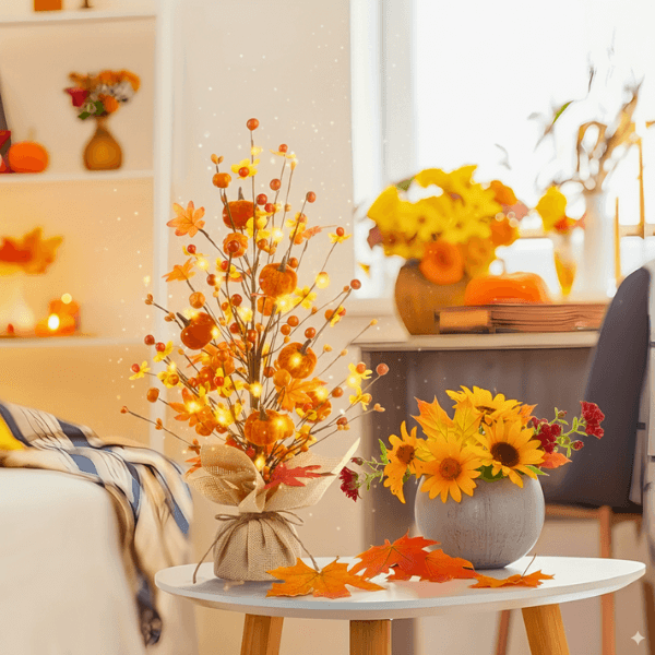 Autumn Harvest Red Berry Pumpkin Tree