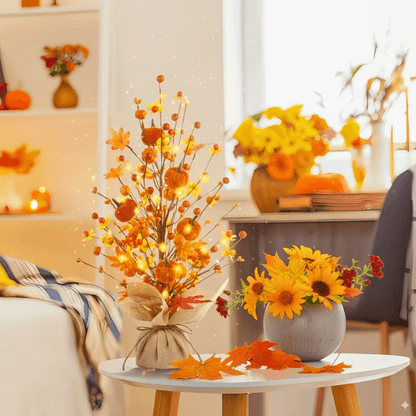 Autumn Harvest Red Berry Pumpkin Tree