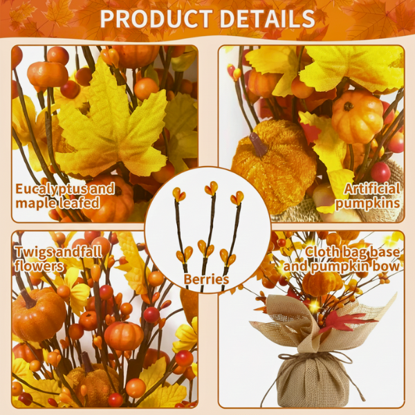 Autumn Harvest Red Berry Pumpkin Tree