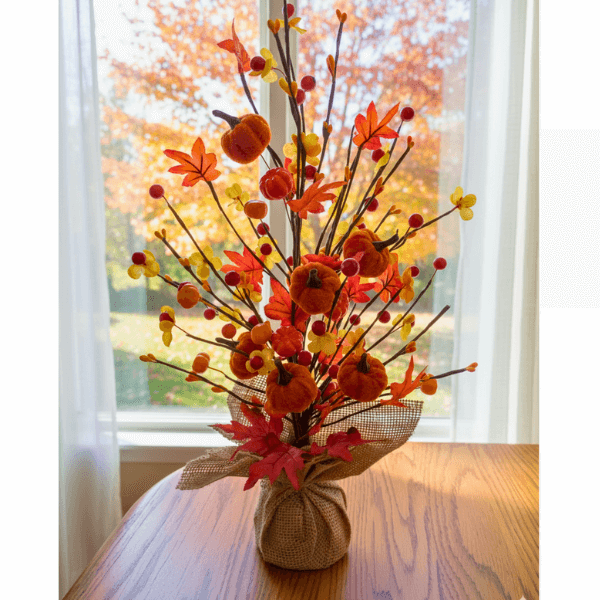 Autumn Harvest Red Berry Pumpkin Tree