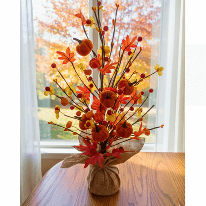 Autumn Harvest Red Berry Pumpkin Tree