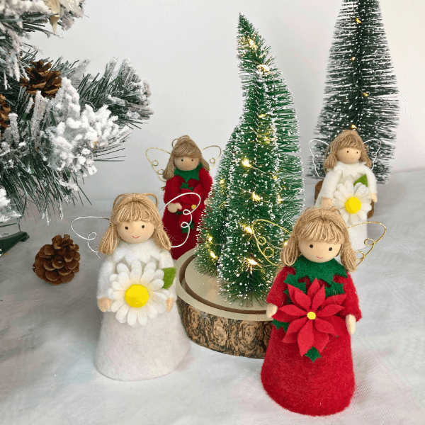 Flower angels - daisy for hope & poinsettia for joy