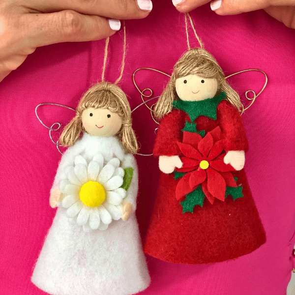 Flower angels - daisy for hope & poinsettia for joy
